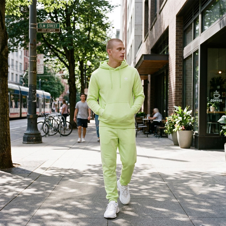 Hanorac pt bărbați Adidas ESSENTIAL HOODY XS Verde deschis photo 7